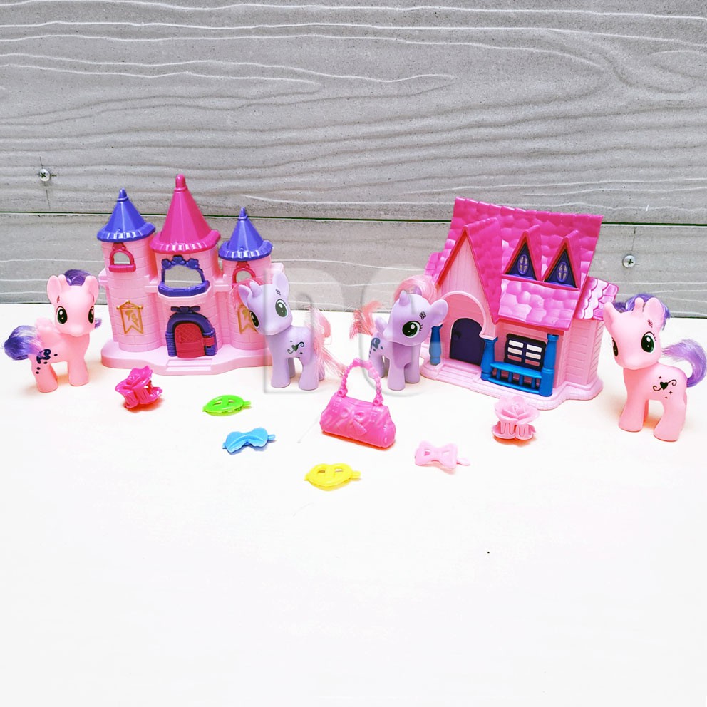 Little Pony Fairytale Castle 2in1 Mainan Istana Rumah Boneka Fantastic House