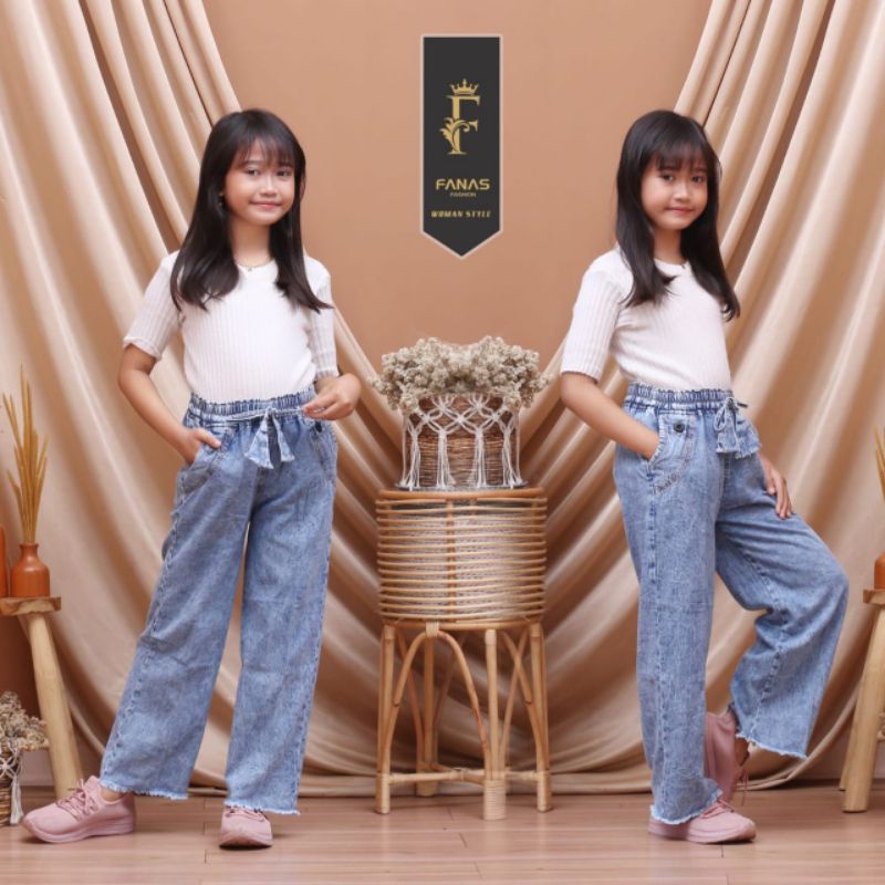 CELANA KULOT ANAK CEWEK BAHAN JEANS WASHED