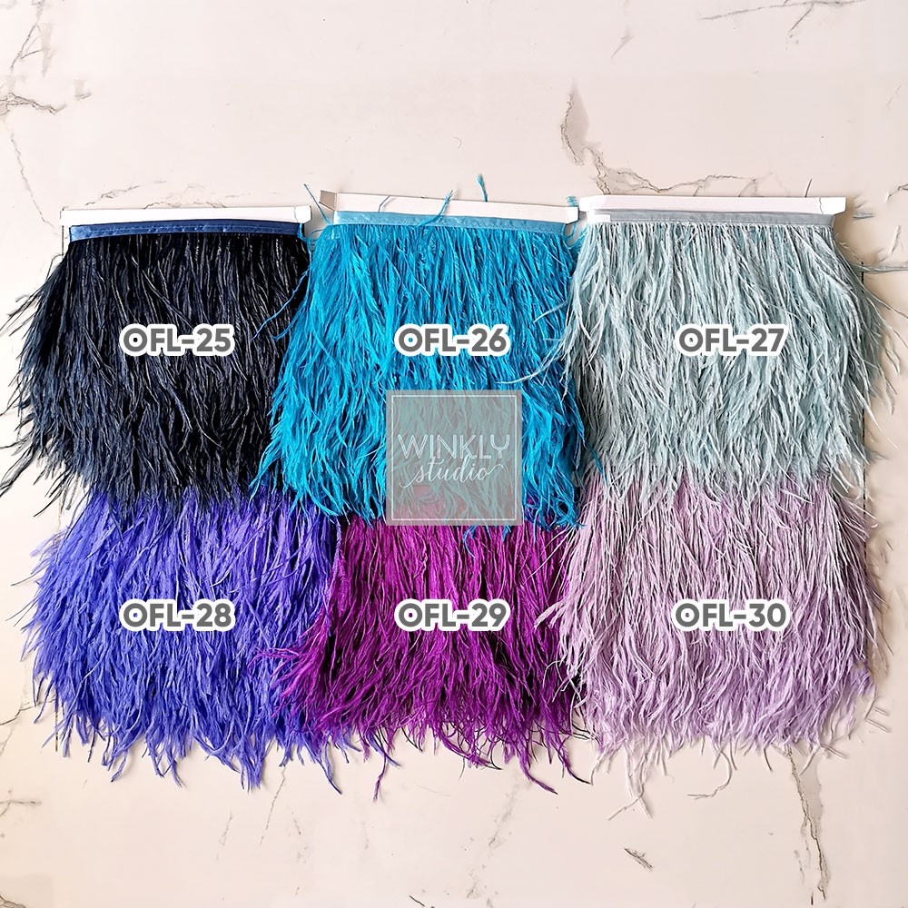 Bulu Ostrich Tinggi 10cm - 15cm Ostrich Feather 10-15cm Renda Ostrich Panjang A