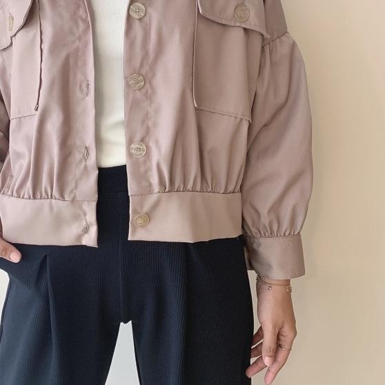 ✱ Busan Jaket Oversized Drill Premium / Semi Parka Wanita ➵