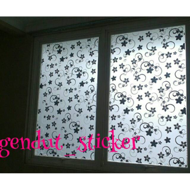 Sticker/stiker kaca motif/sanblas motif batik hitam