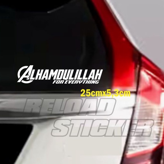 Stiker Mobil Motor Alhamdulillah Text Avengers Font Sticker Cutting Kaca Mobil Dinding dll