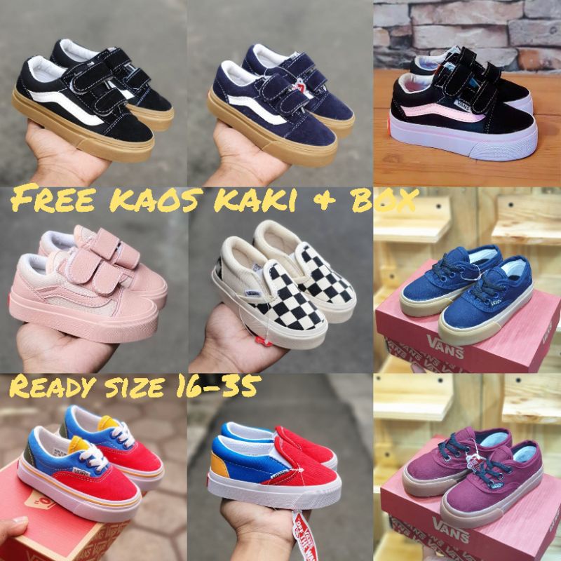 (KUALITAS PREMIUM) PROMO!!! SEPATU VANS OLD SKOOL ANAK LAKI LAKI &amp; SEPATU ANAK PEREMPUAN SEPATU SNEAKER SEKOLAH