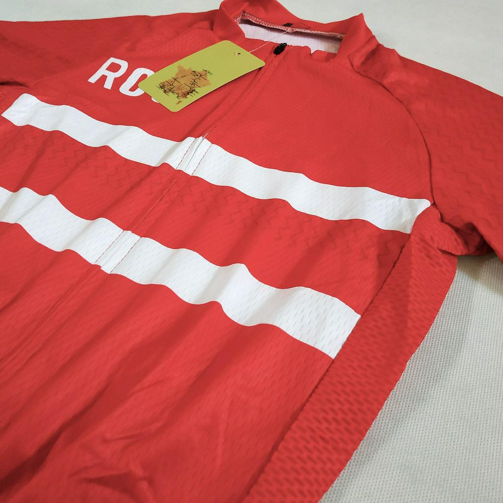 Jersey Sepeda Impor Coolmax Motif RCC Merah Salur