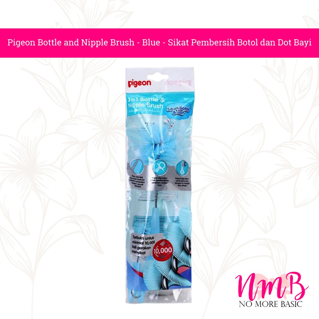 Pigeon Bottle and Nipple Brush - Blue - Sikat Pembersih Botol dan Dot Bayi