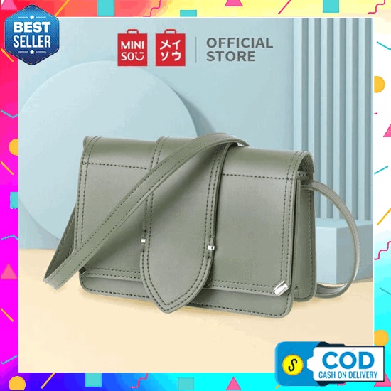 0 Miniso Tas Bahu Selempang Crossbody Square Bag Single Shoulder Wanita - Hijau