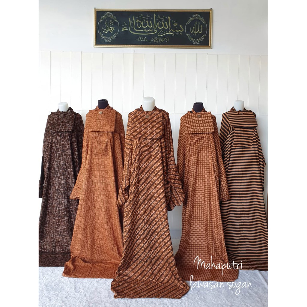 mukena dewasa terusan jumbo batik lawasan mahaaputri matt rayon rotary premium