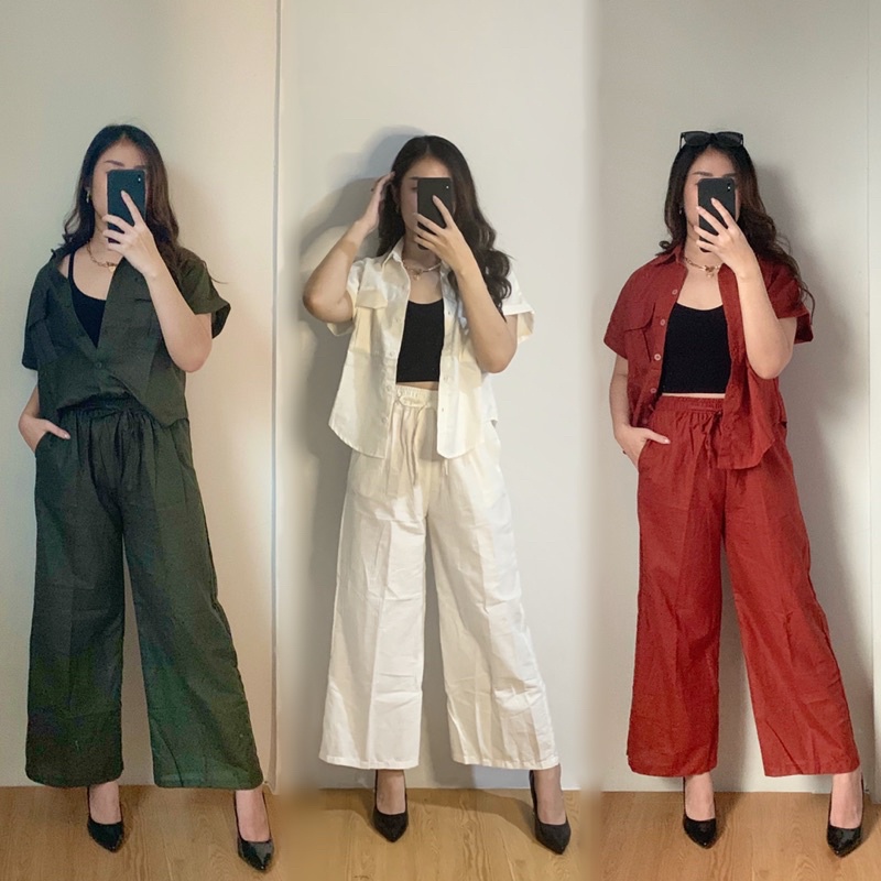 Setelan Wanita Bahan Linen - Baju Setelan Daily Wear - New KINAN Set