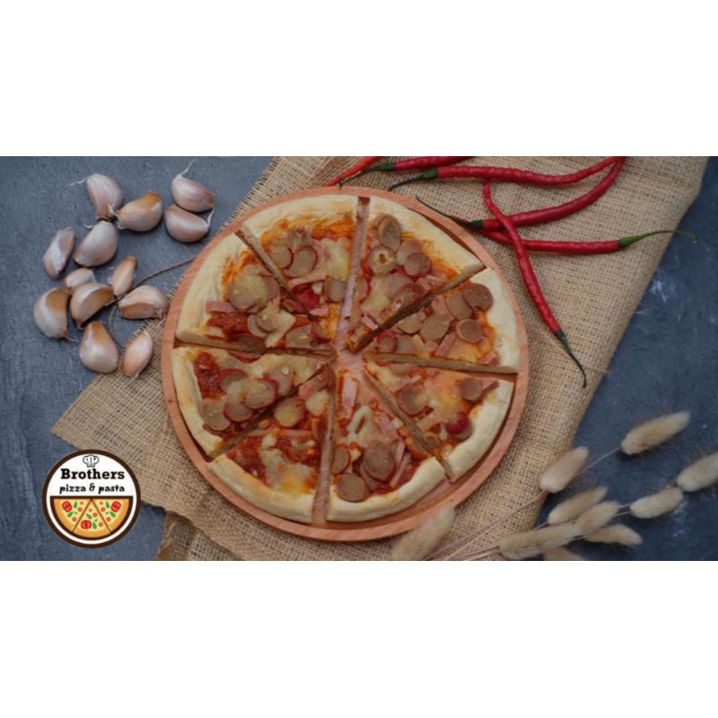 

Brother Pizza Frozen Rasa Extra Hot Saus Balado + mozarella sosis beef uk reguler 24mm