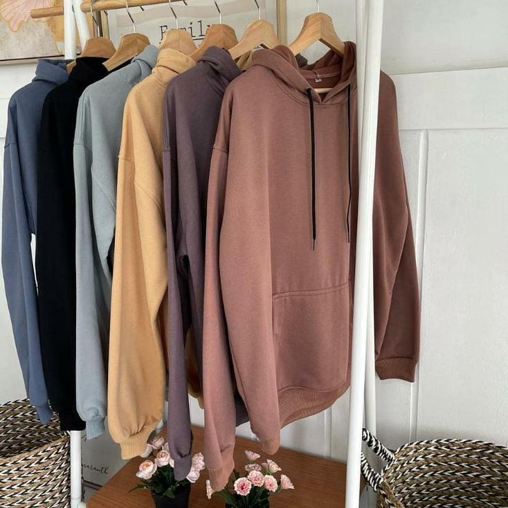 ◙ Jaket Sweater Hoodie Polos Pria Wanita Jumbo Big Size XXL LD 130 PB 70 Hot Item Trend ❇