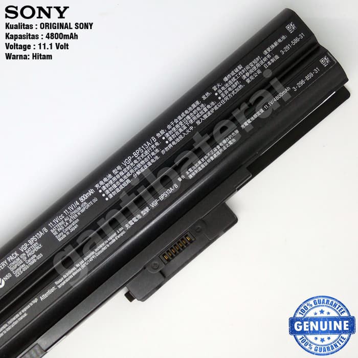 Original Baterai Sony VGP-BP13, VGP-BPS13/Q, VGN-SR, VGN-CS, VGC-M