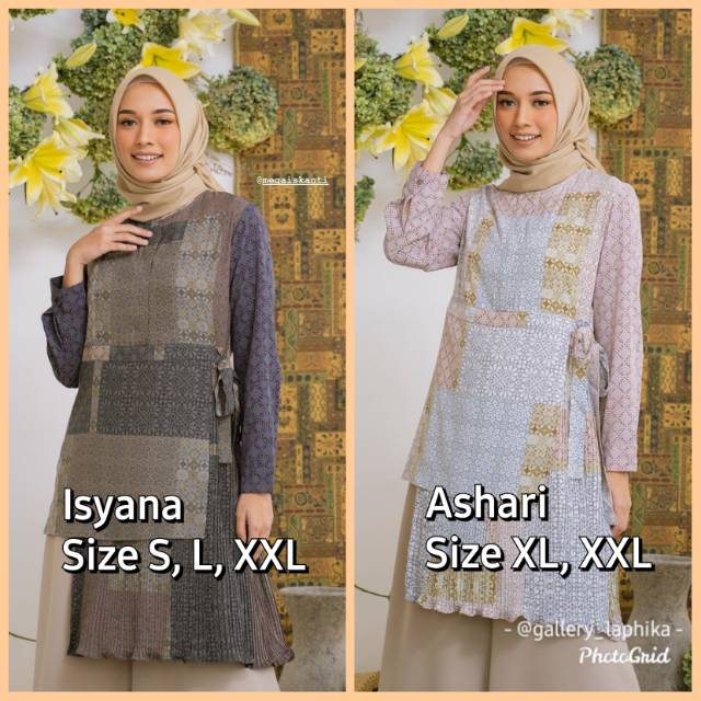 KENITRA PLEATS TUNIK ASHARI XL, XXL By Heavenlights