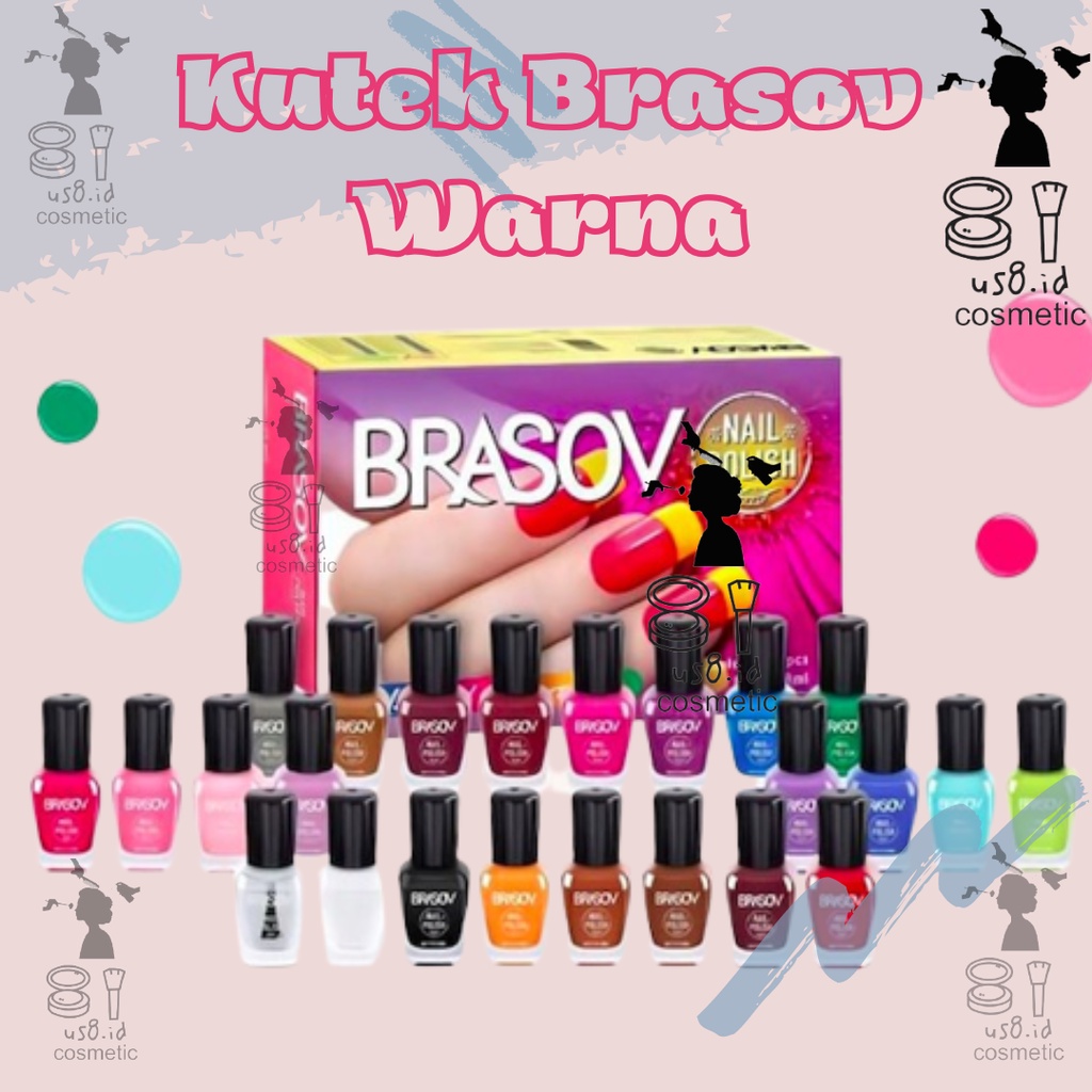 Brasov Kutek  Warna Halal Murah 8ml | Cat Kuku Nail Polish 8ml B POM