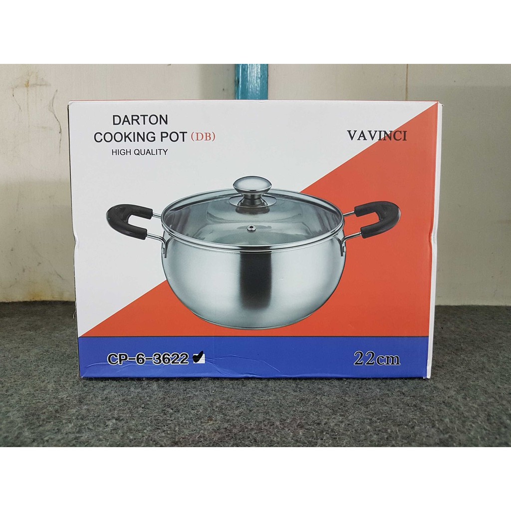 Panci Soup Stainless Vavinci Darton Cooking Pot 22 cm