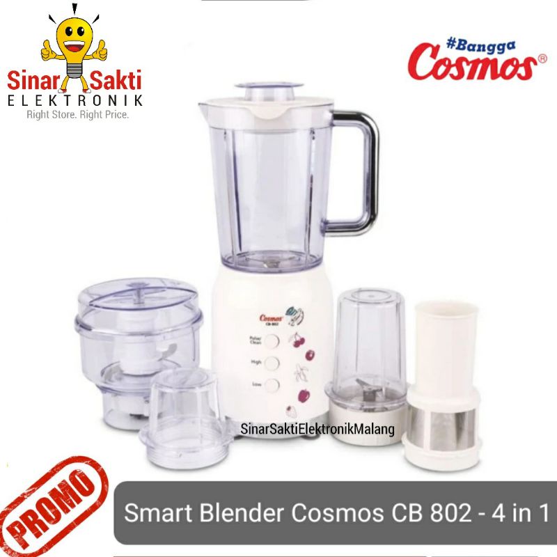 Blender Cosmos Cb 802 Smart 1.2 L 1.2L 4 in 1 Chopper Pencacah Daging Garansi