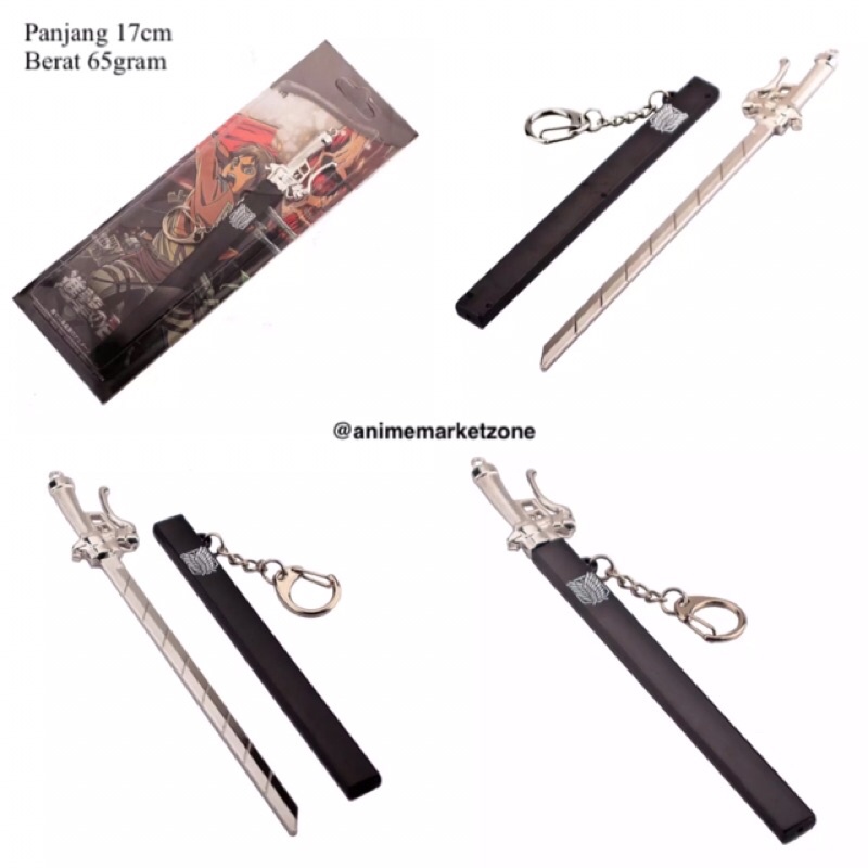 GANTUNGAN KUNCI PEDANG 3D MANUVER SINGEKI NO KYOJIN ATTACK ON TITAN