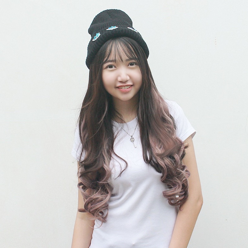 022E hairclip korean biglayer warna 60 cm / hairclip ombre / warna golden brown, ash brown, ash grey