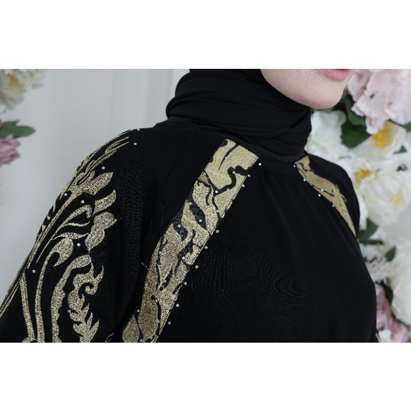 Gallery Exclusive Abaya Hitam Gamis Bordir Turkey Nancy