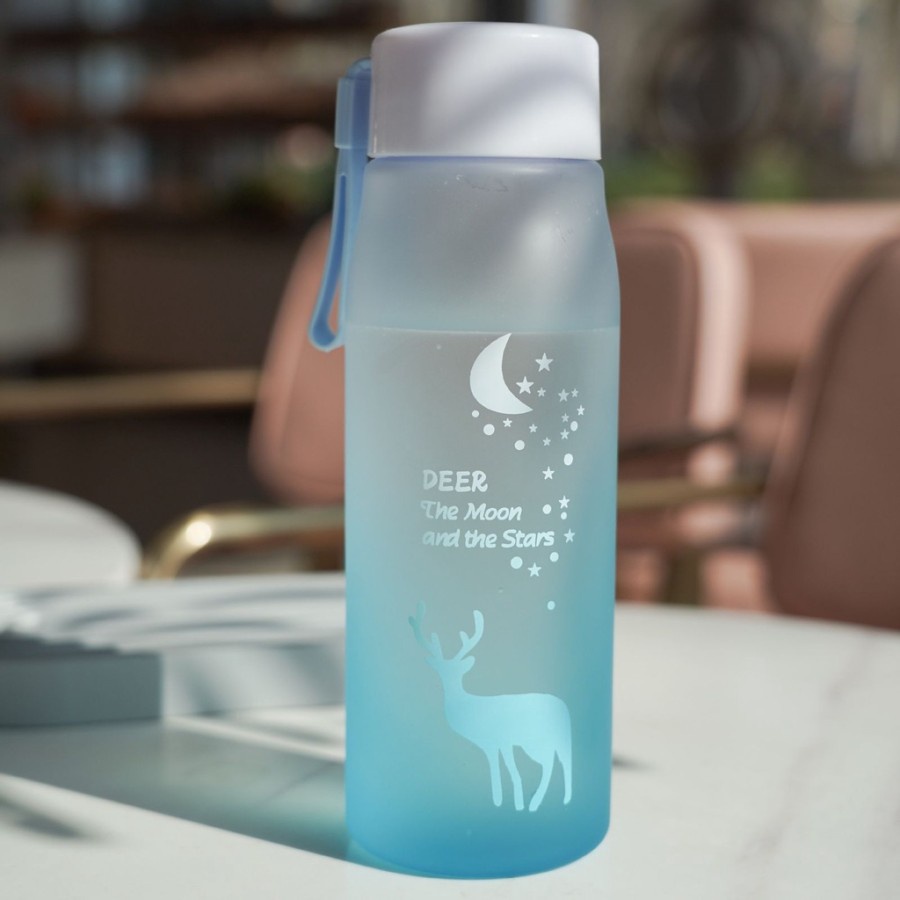 LALUGO Botol Minum Deer Moon and Star 560ml Warna Doff Sembur Cantik Anti Tumpah