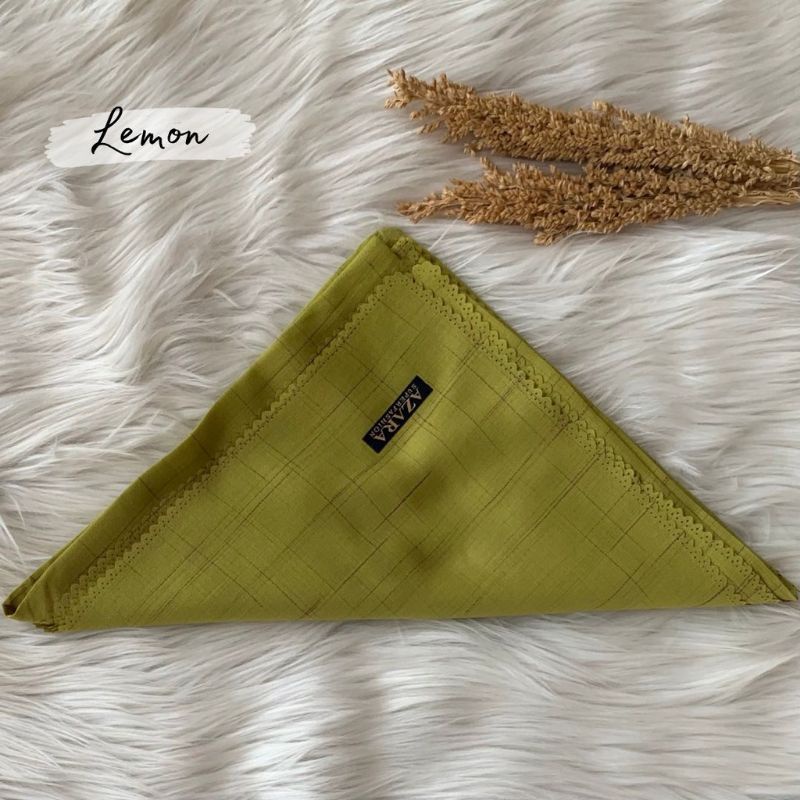 Jilbab SANDI MORSE LC azara voal waffel lasercut terbaru kerudung segiempat murah grosir terbaru-Sanmor Lime