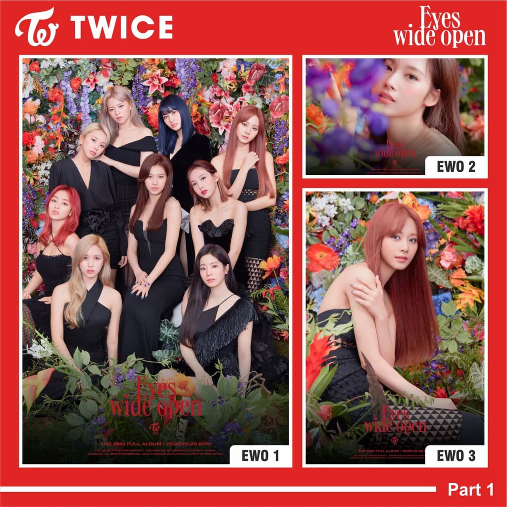 POSTER TWICE EYES WIDE OPEN CHAEYOUNG MINA JIHYO JEONGYEON NAYEON DAHYUN TZUYU MOMO SANA KPOP PART 1
