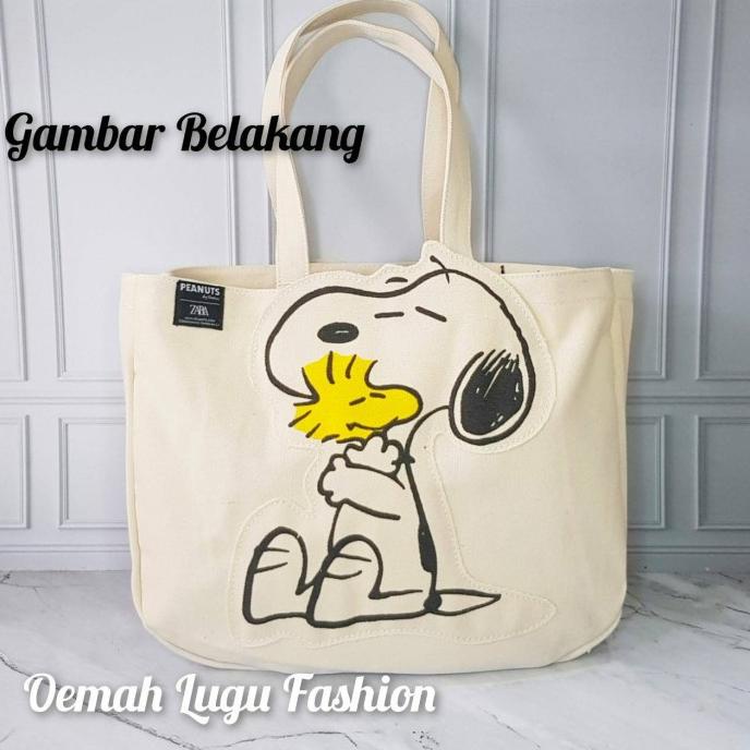 New Tote Bag New Zara Snoopy / Tas Tote Wanita Kanvas Snoopy