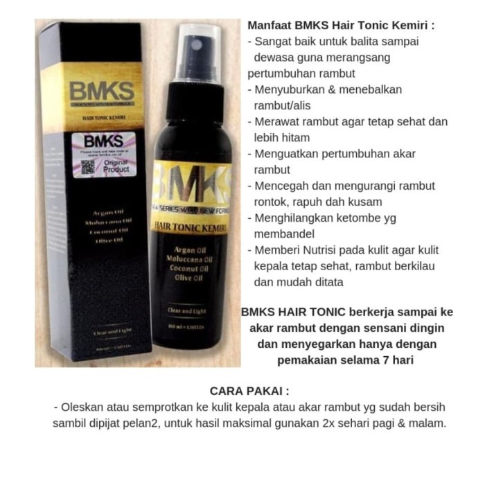 BMKS Hair Tonic Kemiri Ginseng Penyubur Rambut Lebat Sehat Kuat Tebal GIRLSNEED77