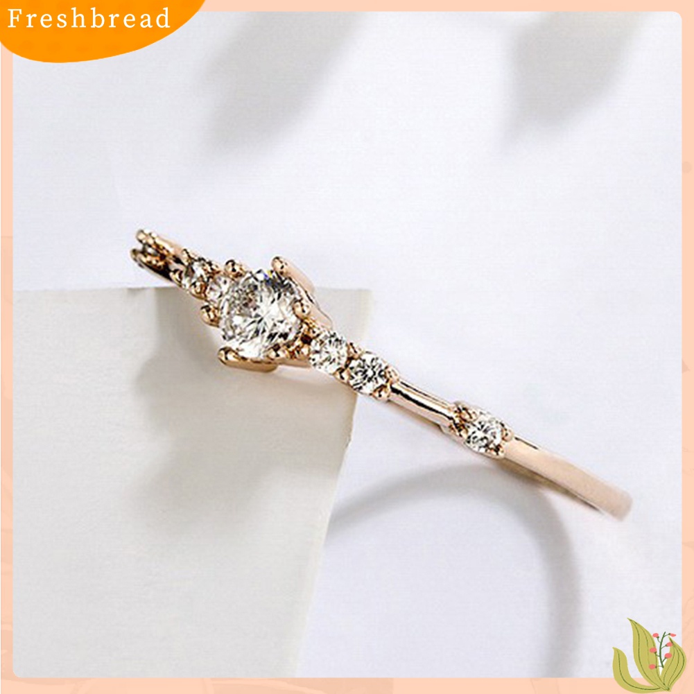 [TERLARIS]Women Fashion Plating Rhinestone Inlaid Finger Ring Party Jewelry Wedding Gift