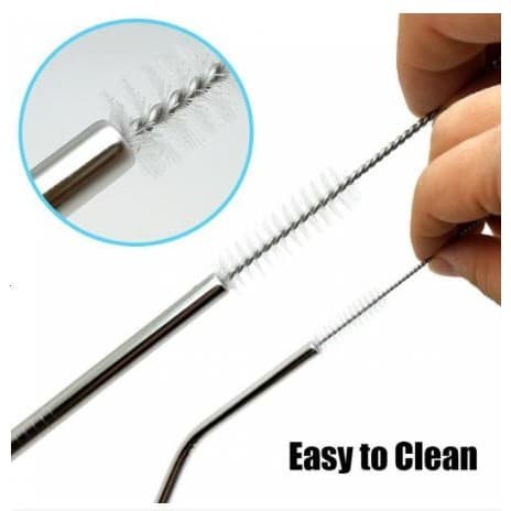 Sedotan Stainless Steel Lurus &amp; Sikat Brush Sedotan Stainless Steel Kecil Eco Friendly Reusable pakai ulang / Sedotan Stainless &amp; Sikat Murah