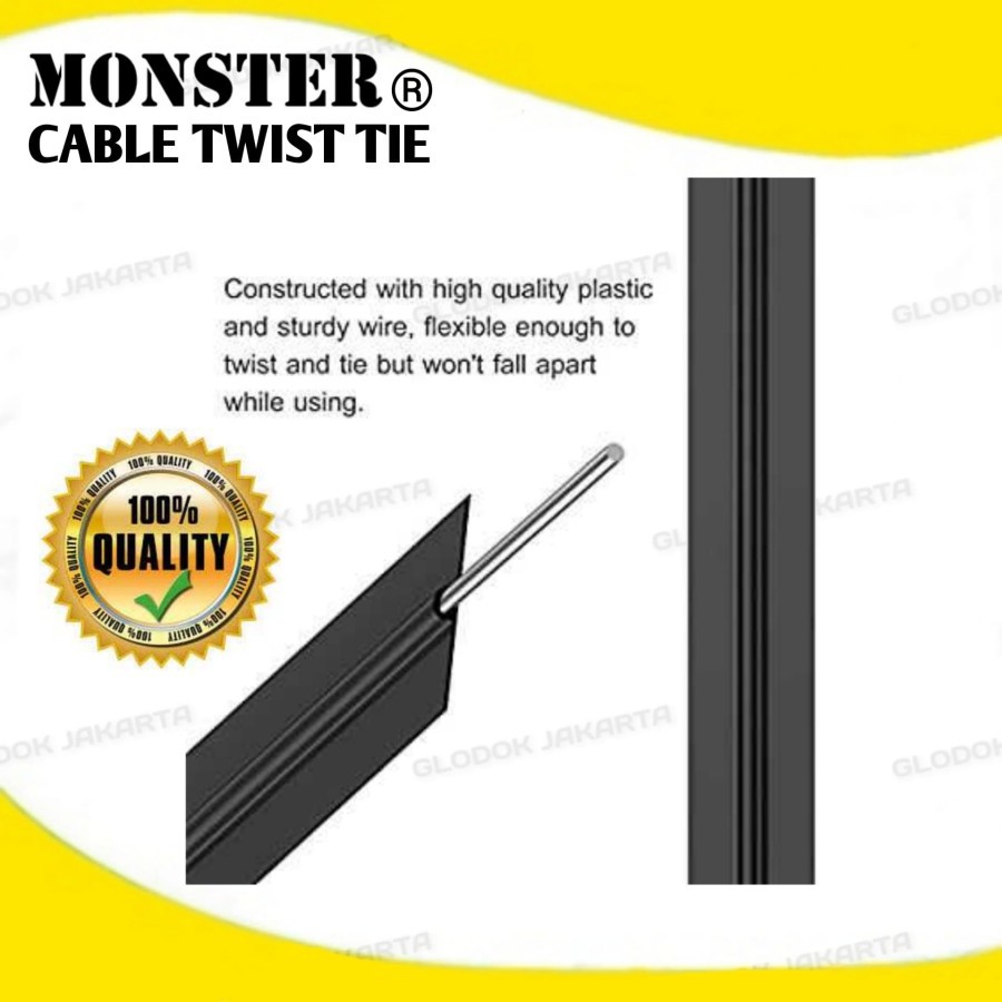 Pengikat kabel twis tie 50m &amp; 100m Hitam