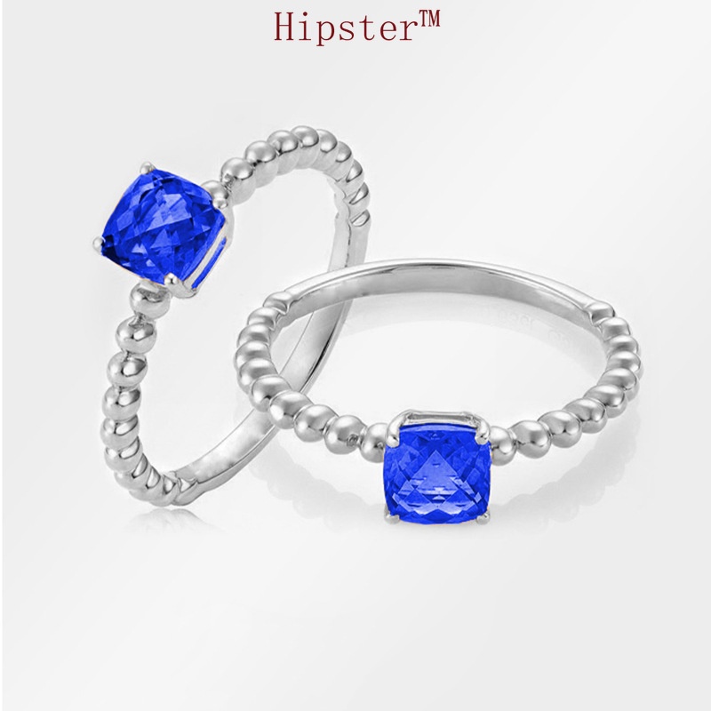 European and American New Popular Elegant Temperament Entry Lux Emerald Square Rhinestone Ring