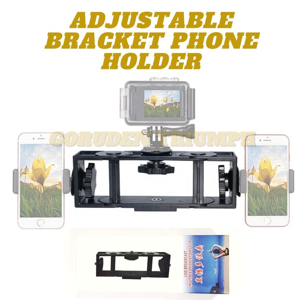 [WS]  SAMBUNGAN TRIPOD HP Sambungan Holder U Tripod Hp 3 Posisi Extension Converter Live Multi Clip Mobile Position