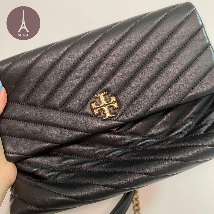 Tory Burch Kira Chevron Flap Shoulder Bag Black