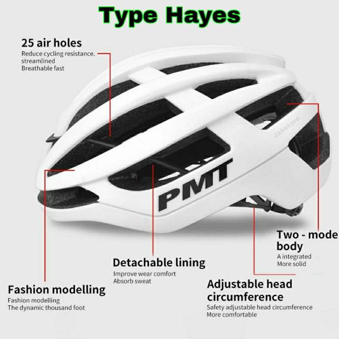 Helm Sepeda PMT Type Hayes Helm PMT Hayes Not Rockbros Not Cairbul