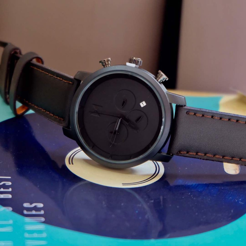 Jam Tangan Pria MVMT Chrono Date Leather Strap