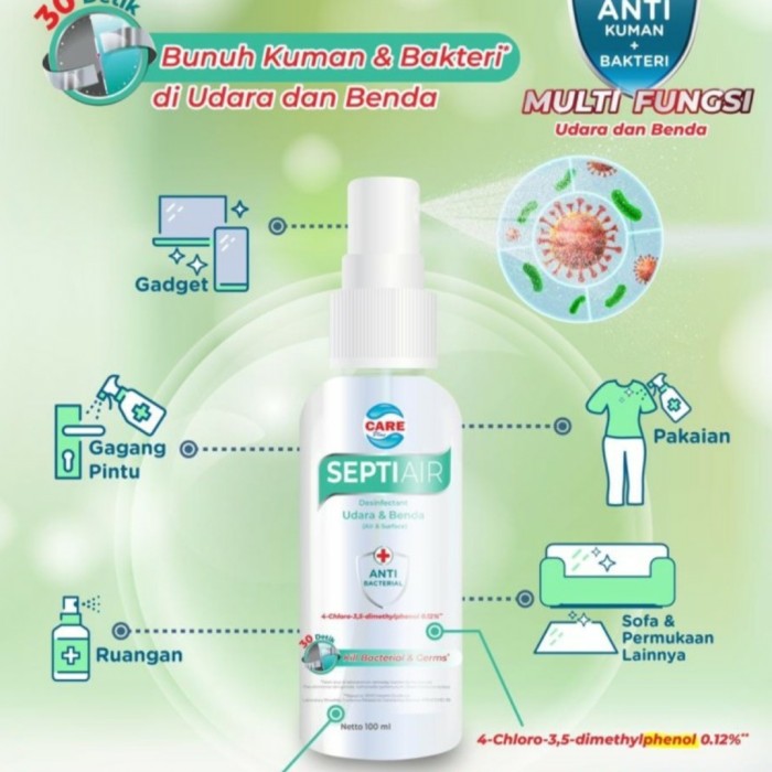 SEPTIAIR by Care Plus Desinfectant Udara dan Benda 100ml Disinfectant Multi Purpose Sanitizer Septi Air