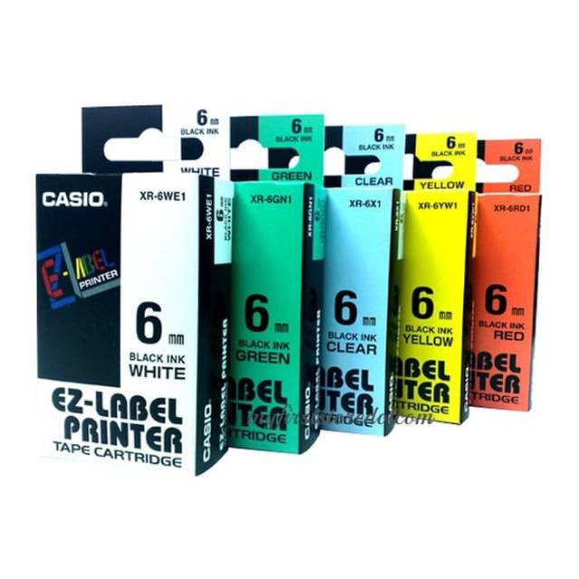 PITA LABEL PRINTER CASIO 6MM - EZ LABEL TAPE ORIGINAL CASIO XR-6