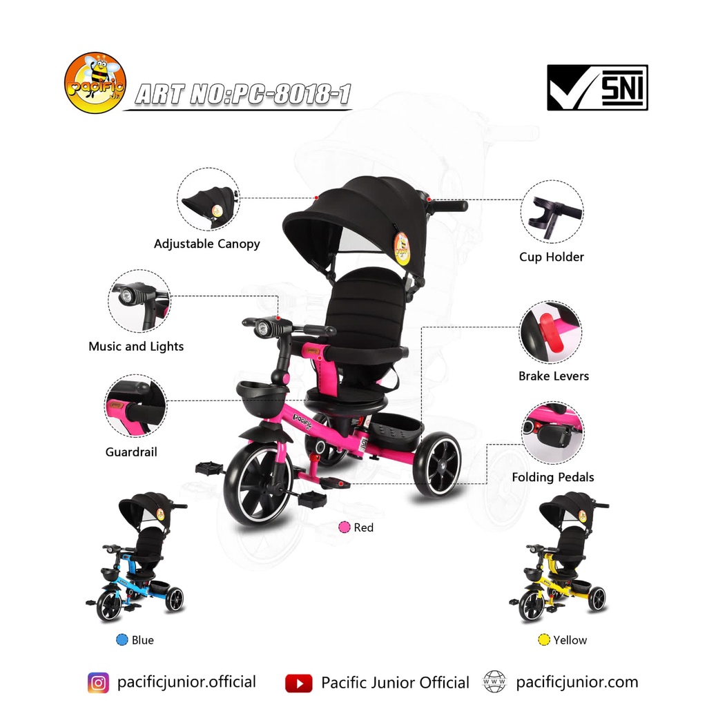 Tricycle PC-8018-1 (Easy To Fold) Pacific