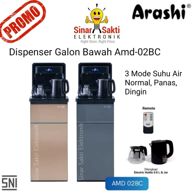 Dispenser Arashi Galon Bawah + Remote amd 02bc Panas Dingin AMD02BC amd 02b c Malang Murah