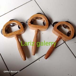 Jual Alat Musik Perkusi Tamborin kayu, kecer,kencreng Indonesia|Shopee ...