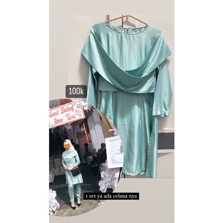 1 set baju kondangan hijau mint