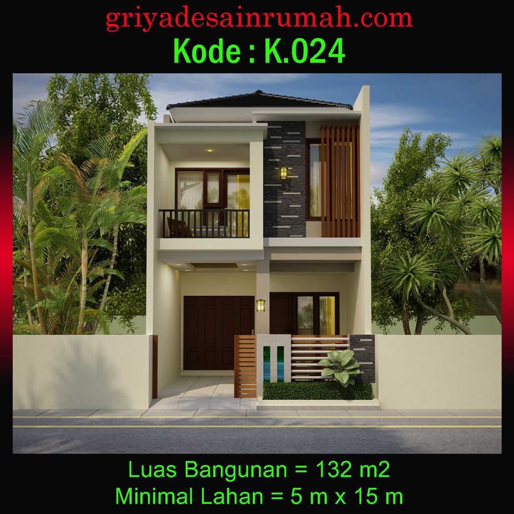 Jual Gambar Desain Rumah 2 Lantai Ukuran 5x15 Meter Indonesia Shopee Indonesia