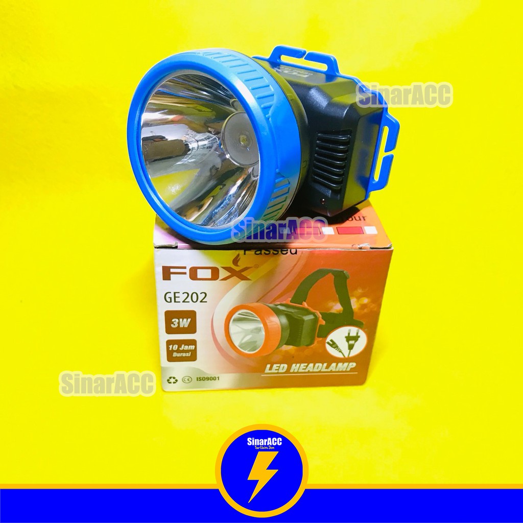 Senter kepala Fox GE 202 Senter emergency putih 3W 3 Watt