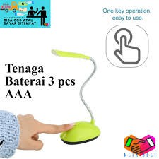 Lampu Belajar Desk Lamp Light Lampu Darurat Emergency Baterai AAA Lampu Baca Portable