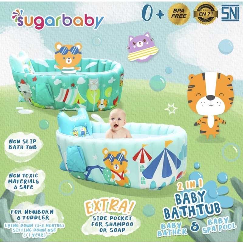 Sugar Baby 2in1 BABY BATHTUB/  BABY BATHER - Bak mandi bayi