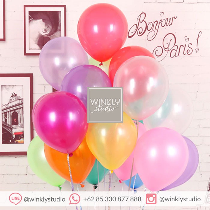 Balon Latex Metalik 12 inch / Balon Metalik / Balloon Metallic ECER SATUAN