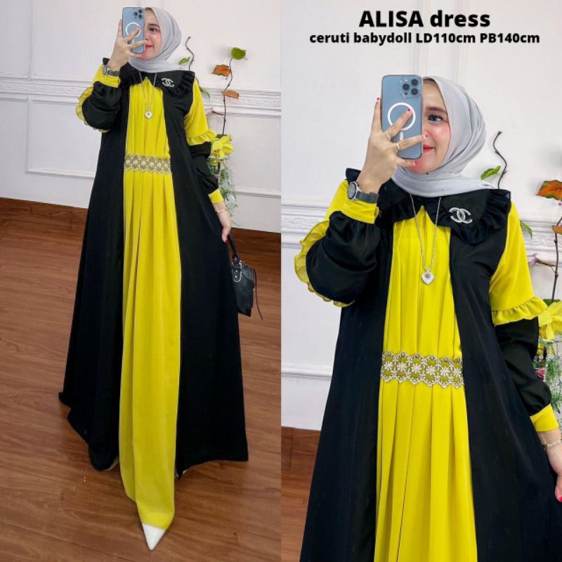 gamis alisa dress emb alisa maxy emb