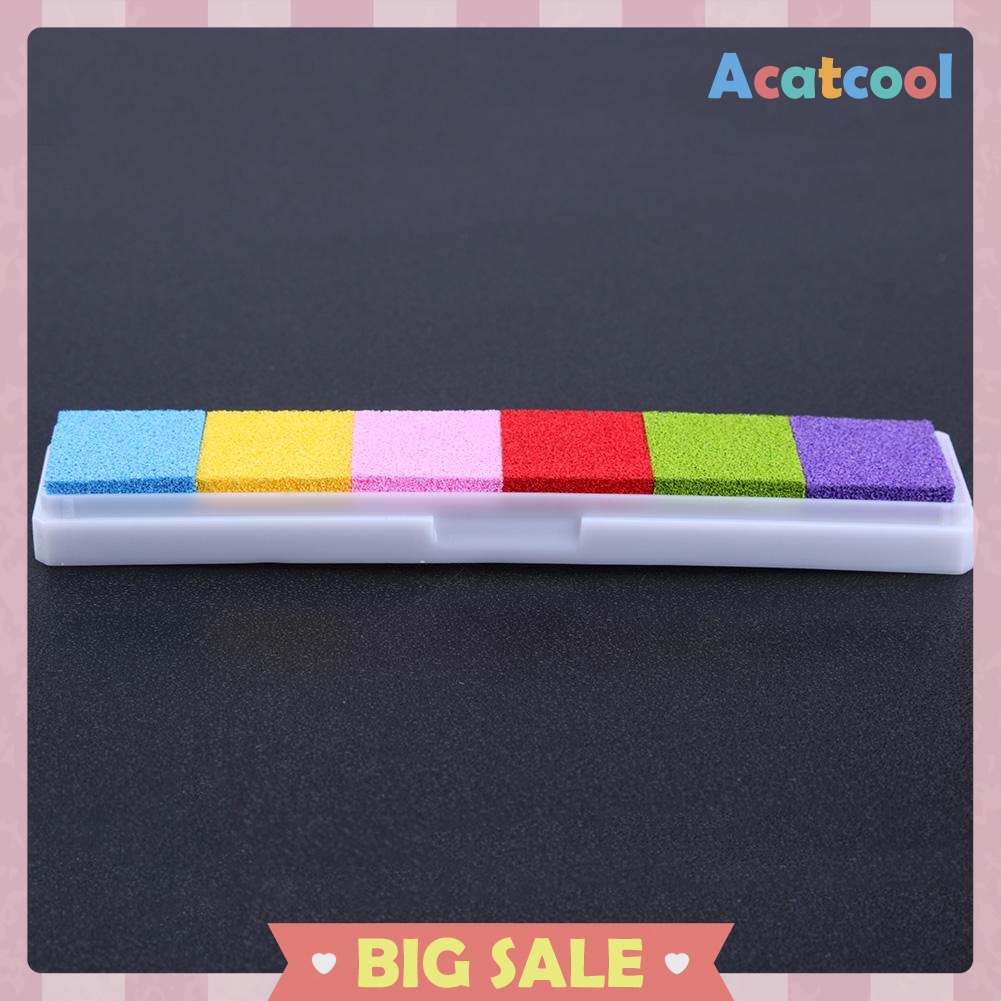 6 Colors Fingerprint Inkpad DIY Scrapbooking Colorful Ink Pad Stamp Decor
