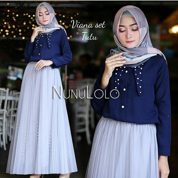 VIANA SET | BAJU SETELAN MUSLIM | SETELAN ROK TUTU MUTIARA