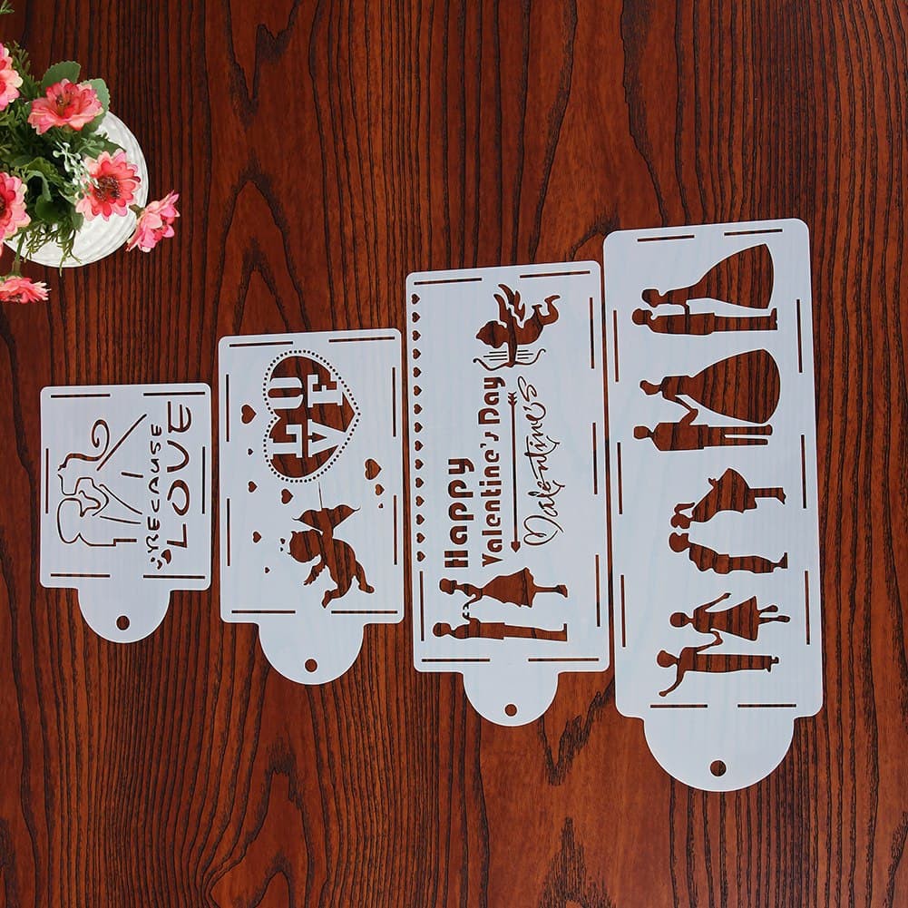 Love Theme Cake Stencil (4pcs)